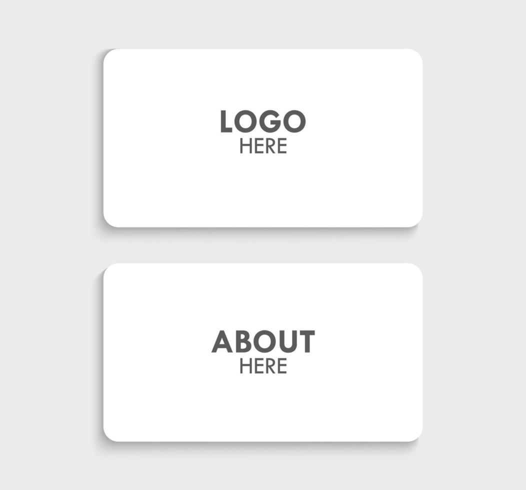 Business Card Blank White Mockup Round Corner Corporate Identity Template vector