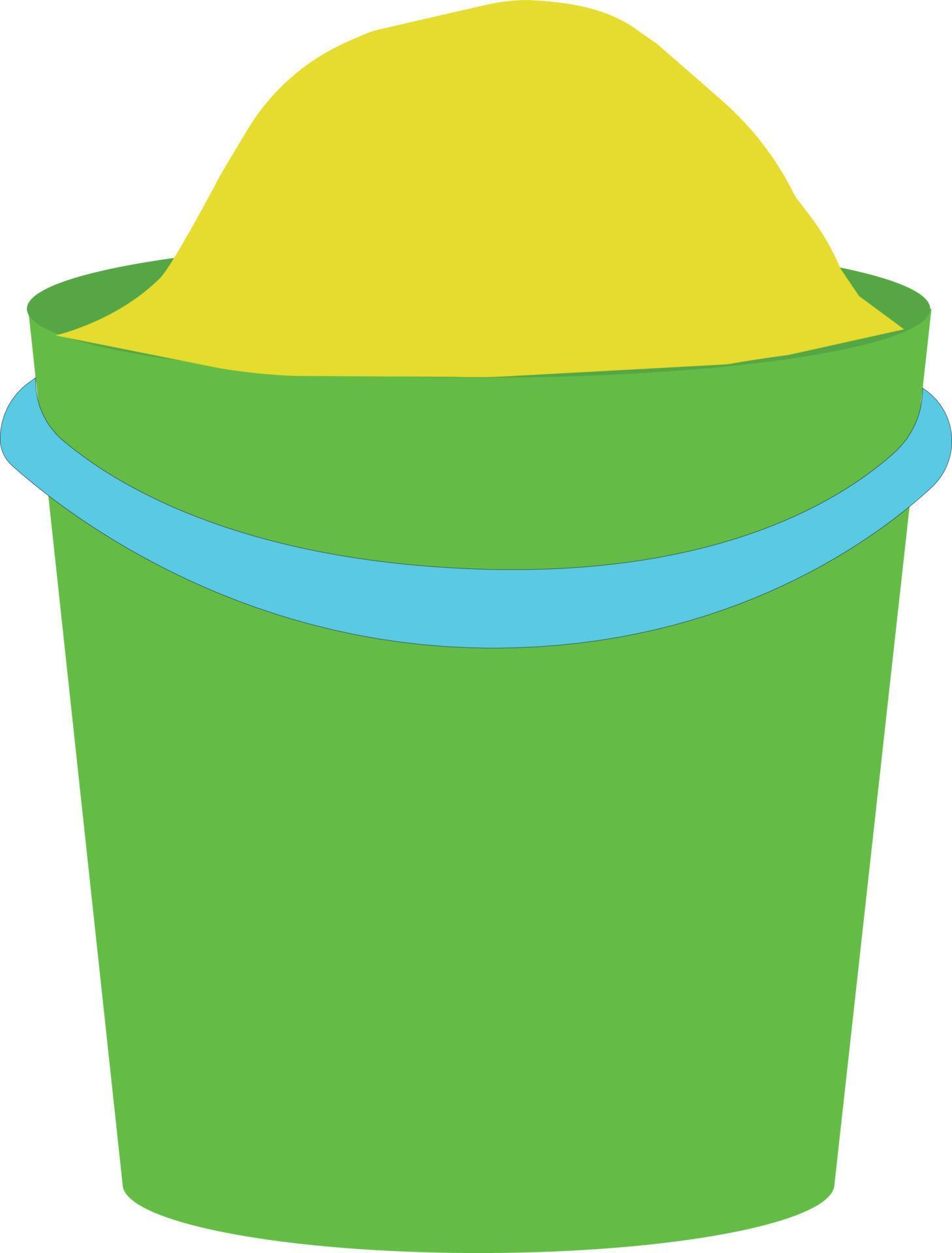 Green bucket with sand. Vector illustration isolated on white background. 11644927 Vector Art at