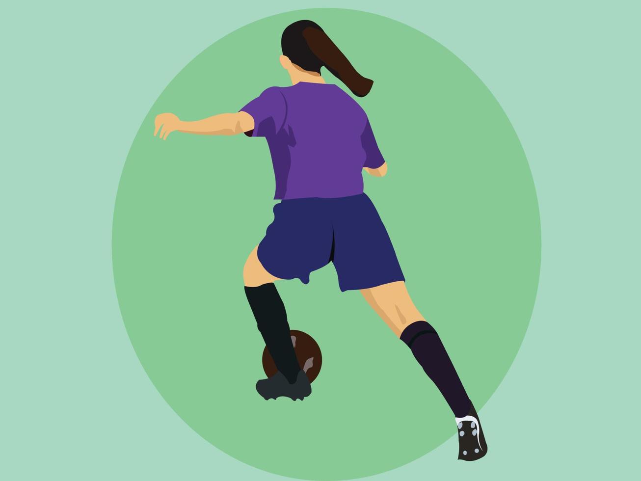 ilustración de vector plano de jugador de fútbol femenino