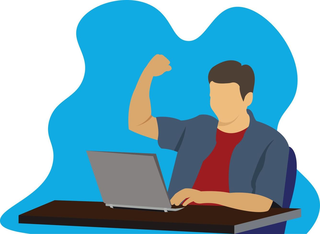 Successful Man Flat Vector Illustration