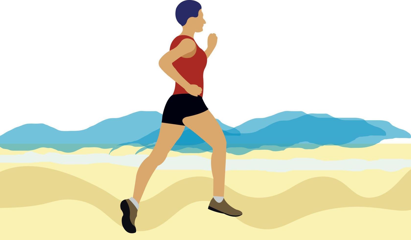 Girl Running Flat Vector Illustration