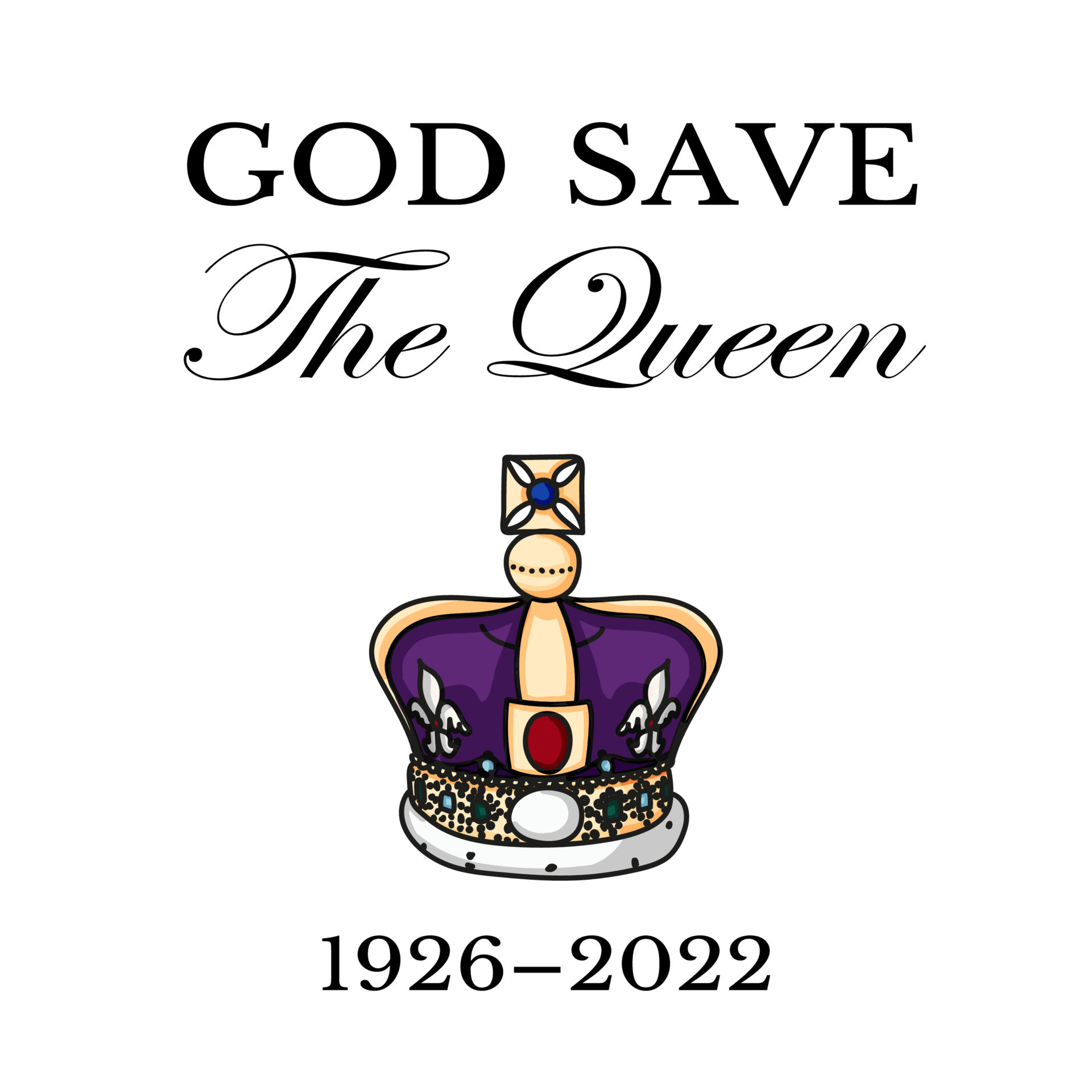 The Queen's death. RIP, God save the Queen. Rest in peace poster with