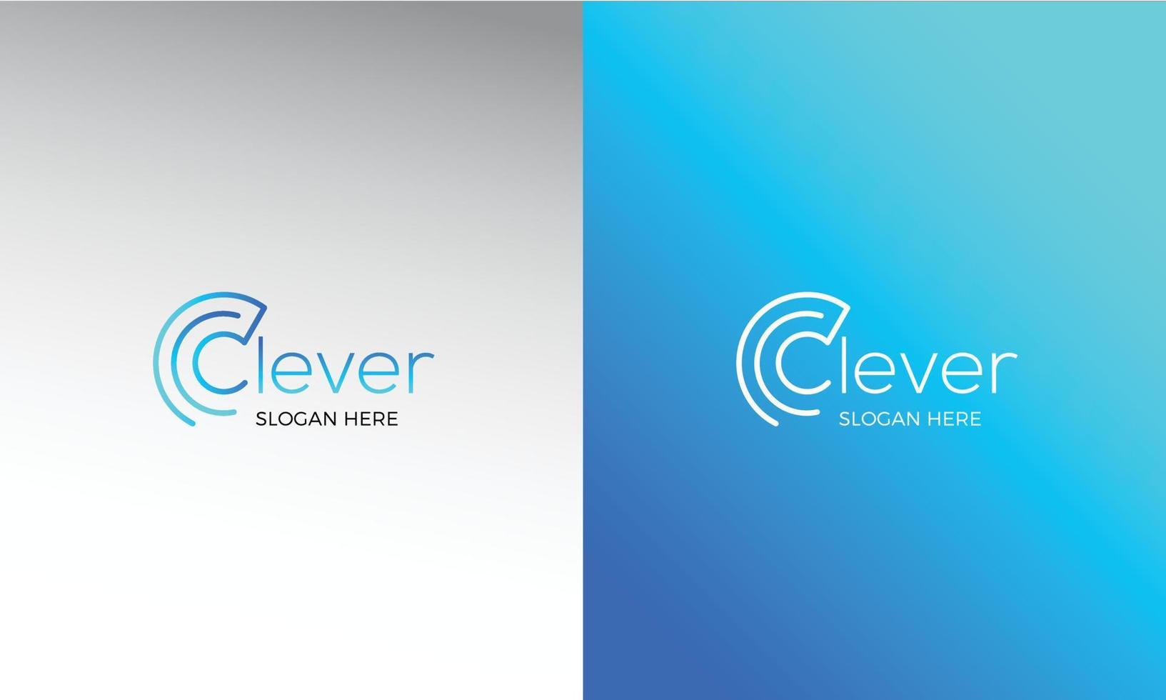 C clever logo modern trendy design vector