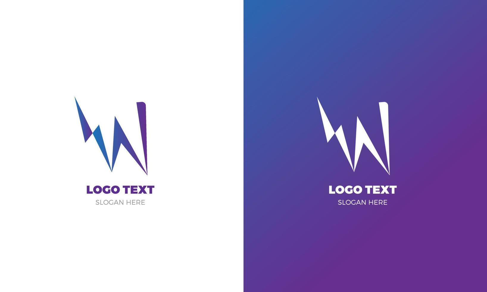 logotipo moderno n y w vector