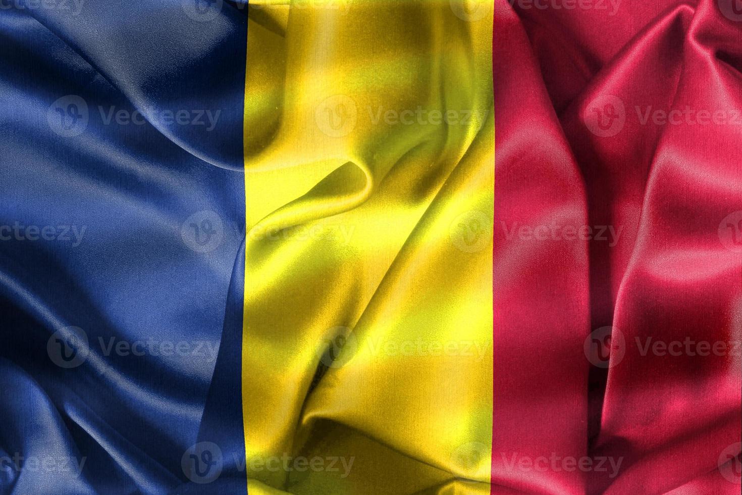 3D-Illustration of a Chad flag - realistic waving fabric flag photo