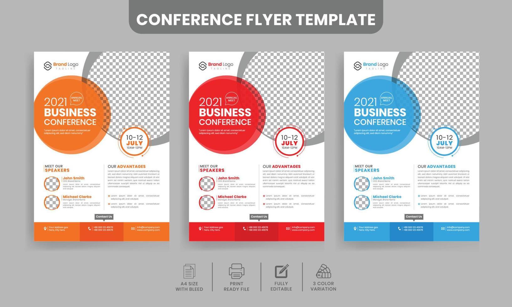 Corporate business flyer design with a4 size editable flyer template vector