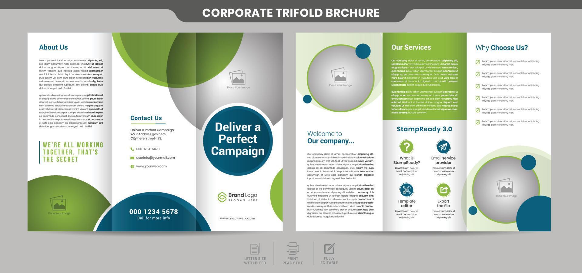 Modern and Creative Business Trifold Brochure Template vector