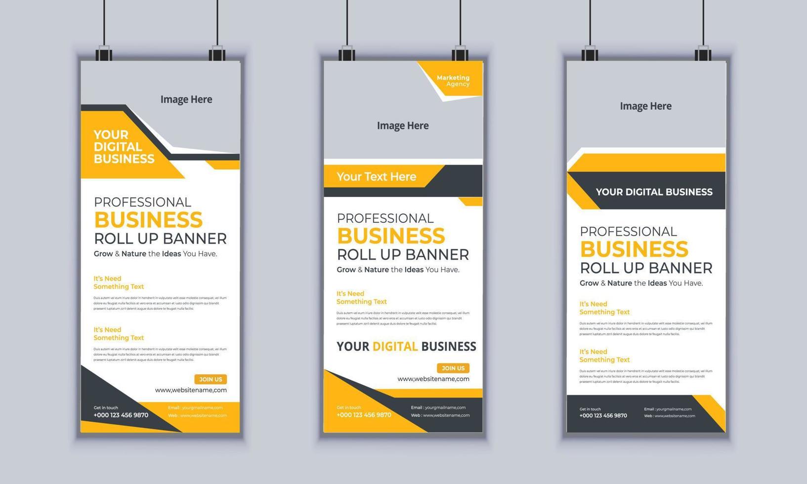 Corporate Business Roll up Banner Design, Multipurpose Roll Up Banner Standee Design, Vector Banner Template, Corporate Identity Print Template