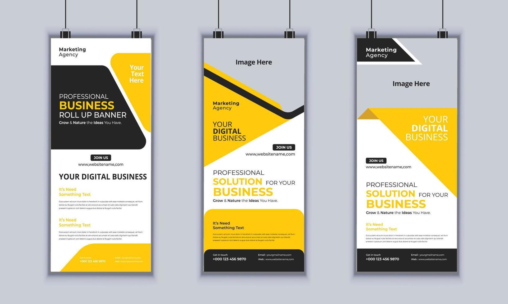 Corporate Business Roll up Banner Design, Multipurpose Roll Up Banner Standee Design, Vector Banner Template, Corporate Identity Print Template