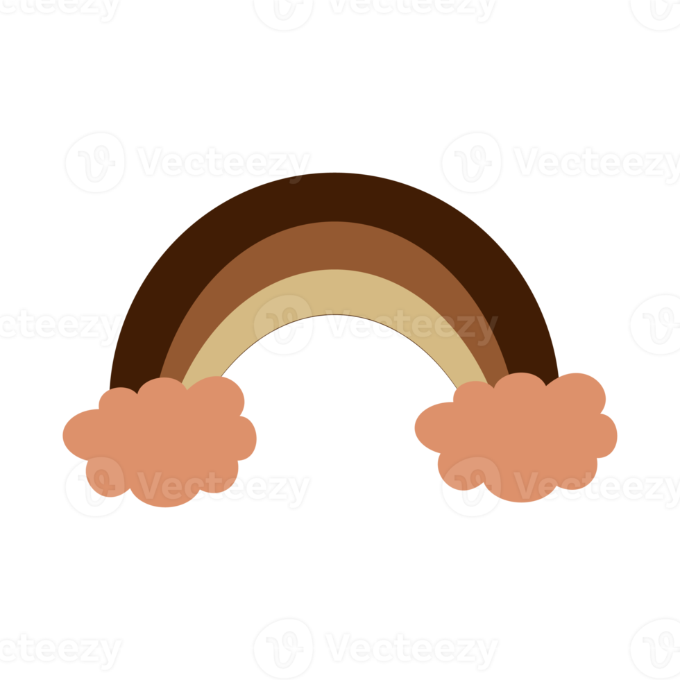ilustração na moda de nuvem e arco-íris para estilo infantil png