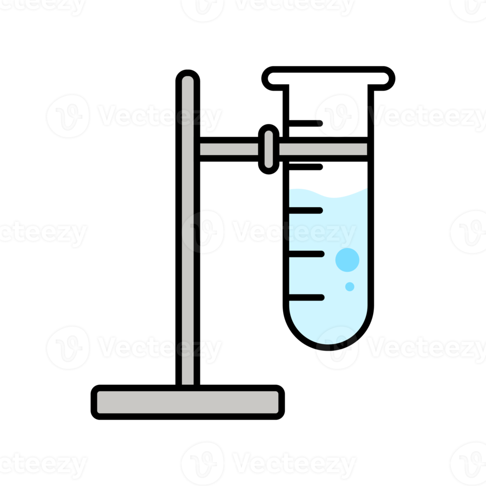 test tube in simple icon design. Laboratory stuff illustration in line art design. png