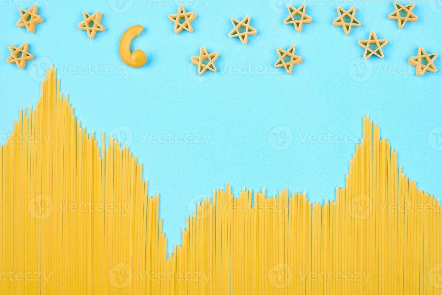 Italian pasta landscape. Food picture photo