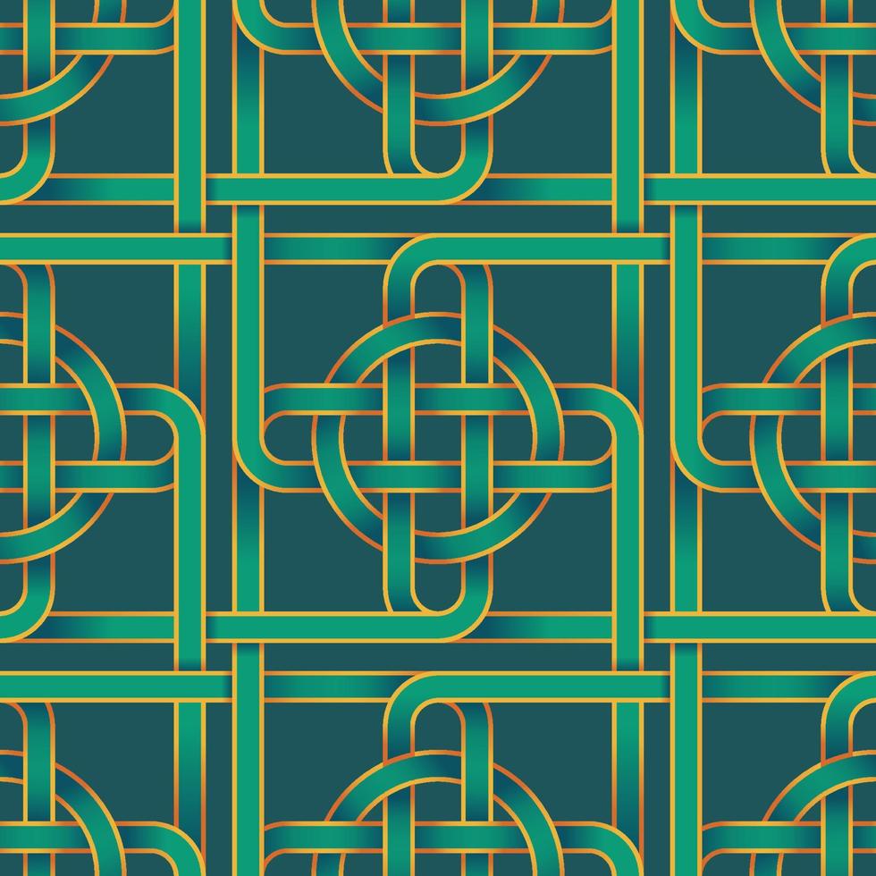 Abstract Green Celtic Knot Seamless Background vector