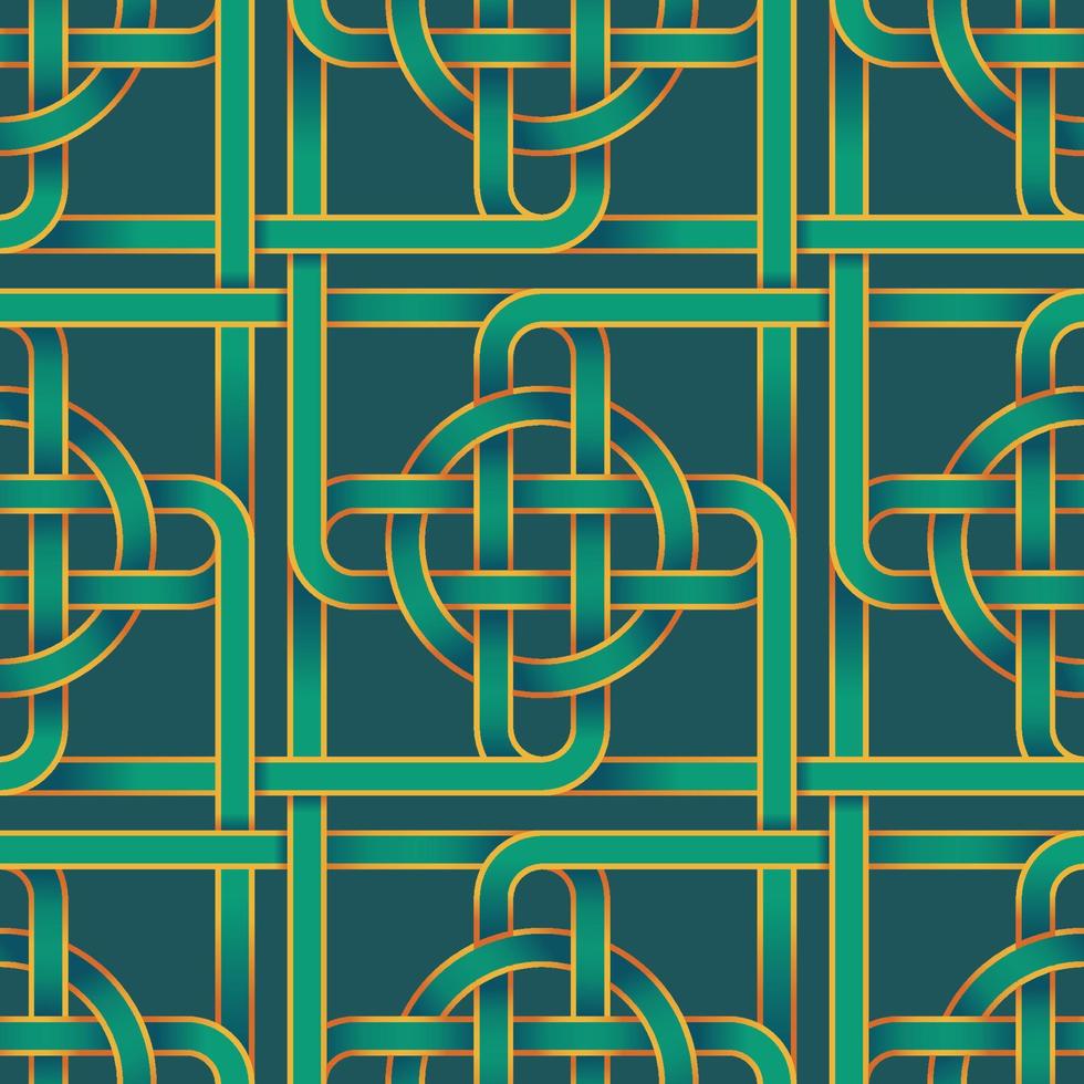 Abstract Green Celtic Knot Seamless Background vector