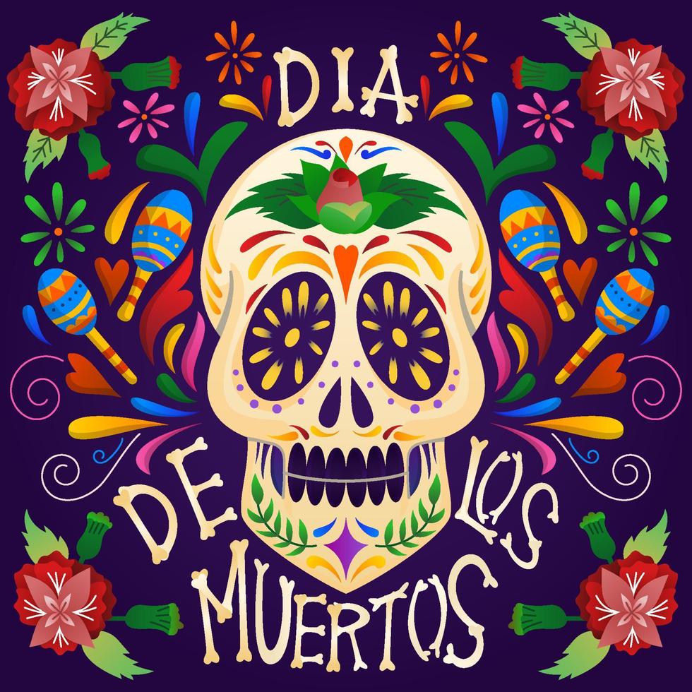Celebrate The Day of The Dead in Joy and Colorful vector