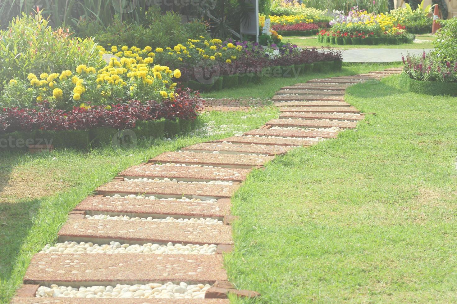 pequeño parque y pasarela foto