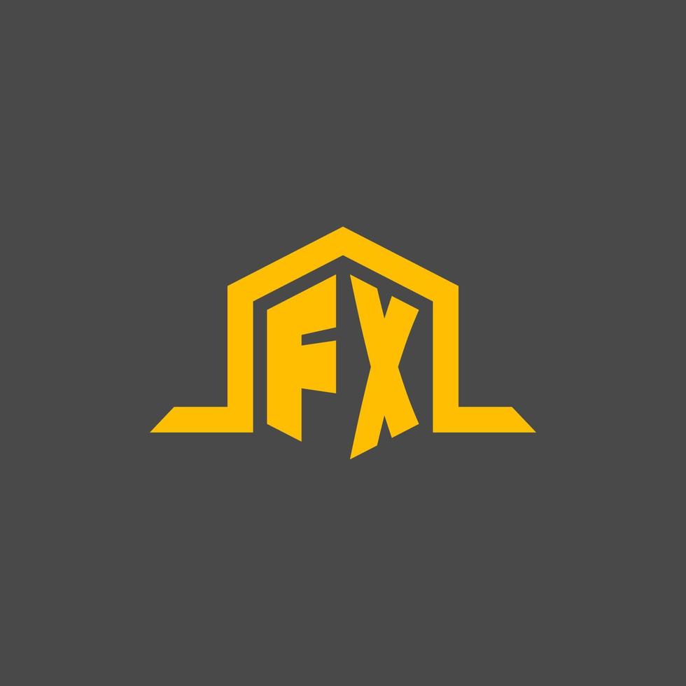 FX monogram initial logo with hexagon style design vector