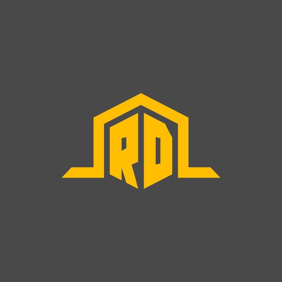 logotipo inicial del monograma rd con diseño de estilo hexagonal vector