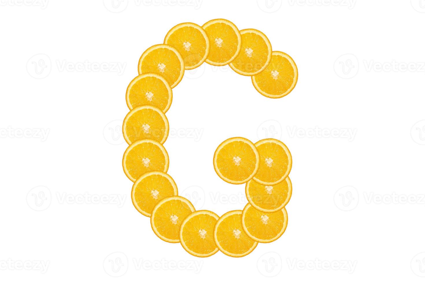 Orange alphabet - letter G photo