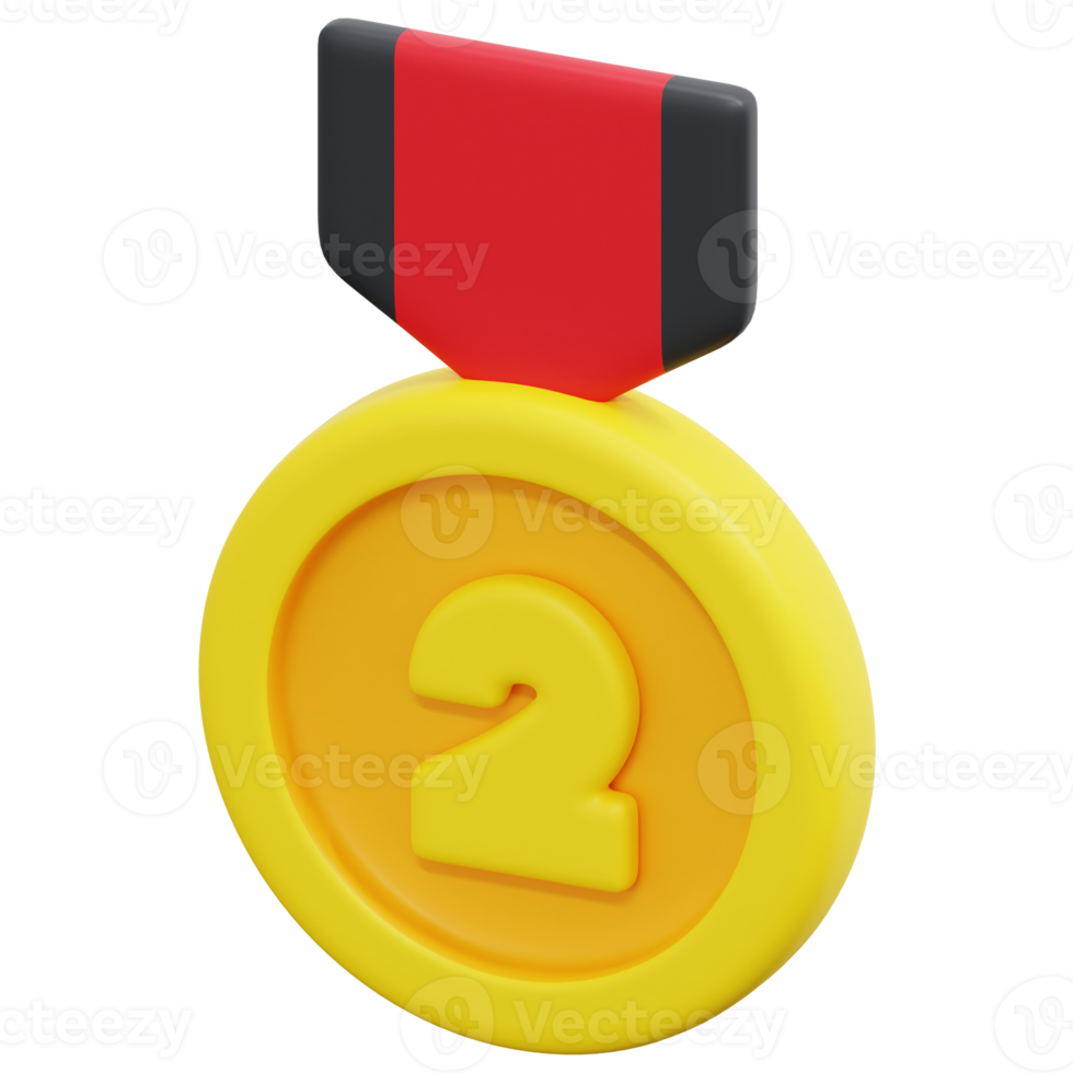 medal 3d render icon illustration png