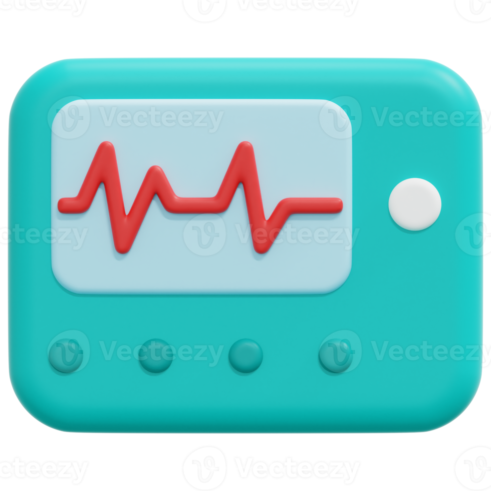 ecg 3d render icon illustration png