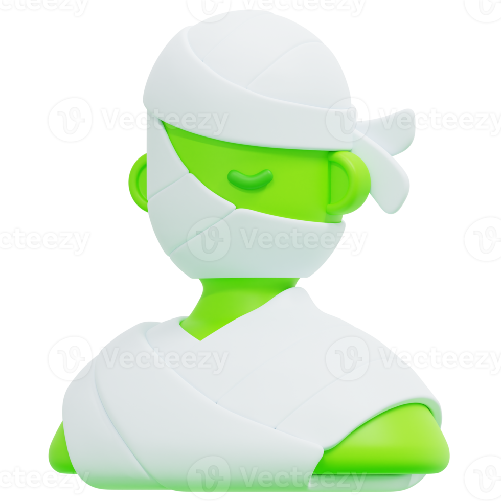 mummy 3d render icon illustration png