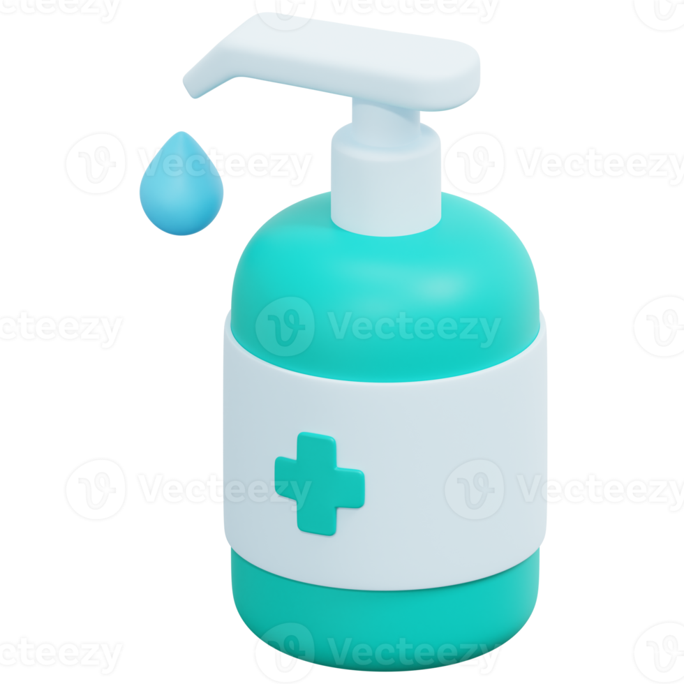 hand sanitizer 3d render icon illustration png