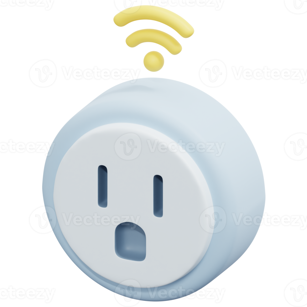 smart plug 3d render icon illustration png