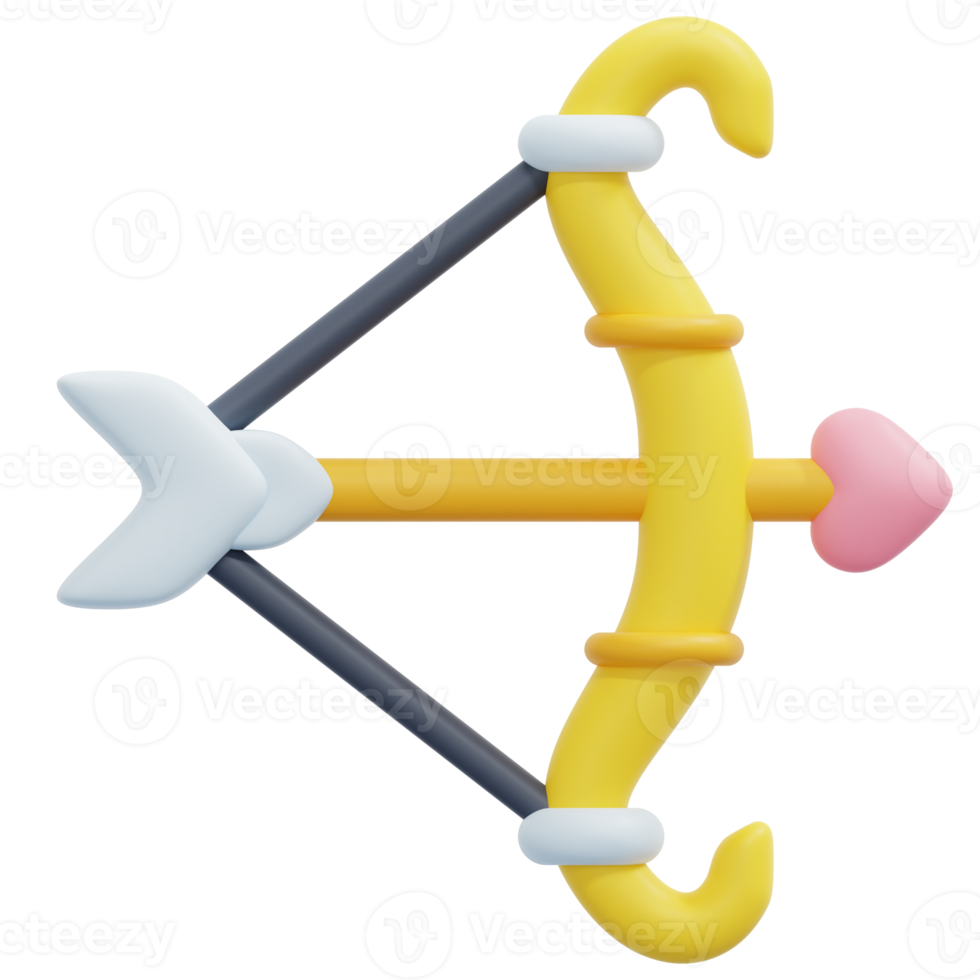 cupid arrow 3d render icon illustration png