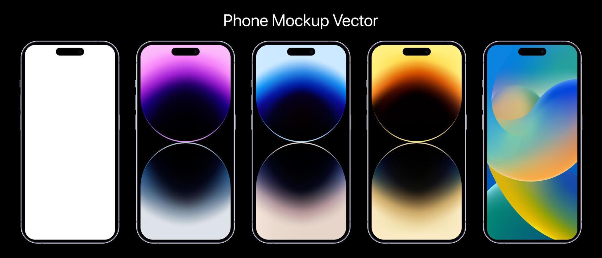 Phone pro mockup smartphone mobile vector illustration isolated on background with a blank screen