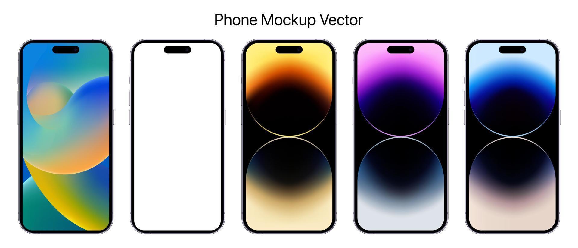 phone pro mockup smartphone mobile vector illustration aislado en el fondo con una pantalla en blanco