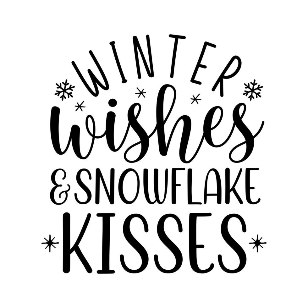 Christmas winter wishes lettering greeting card. Hand-drawn ...