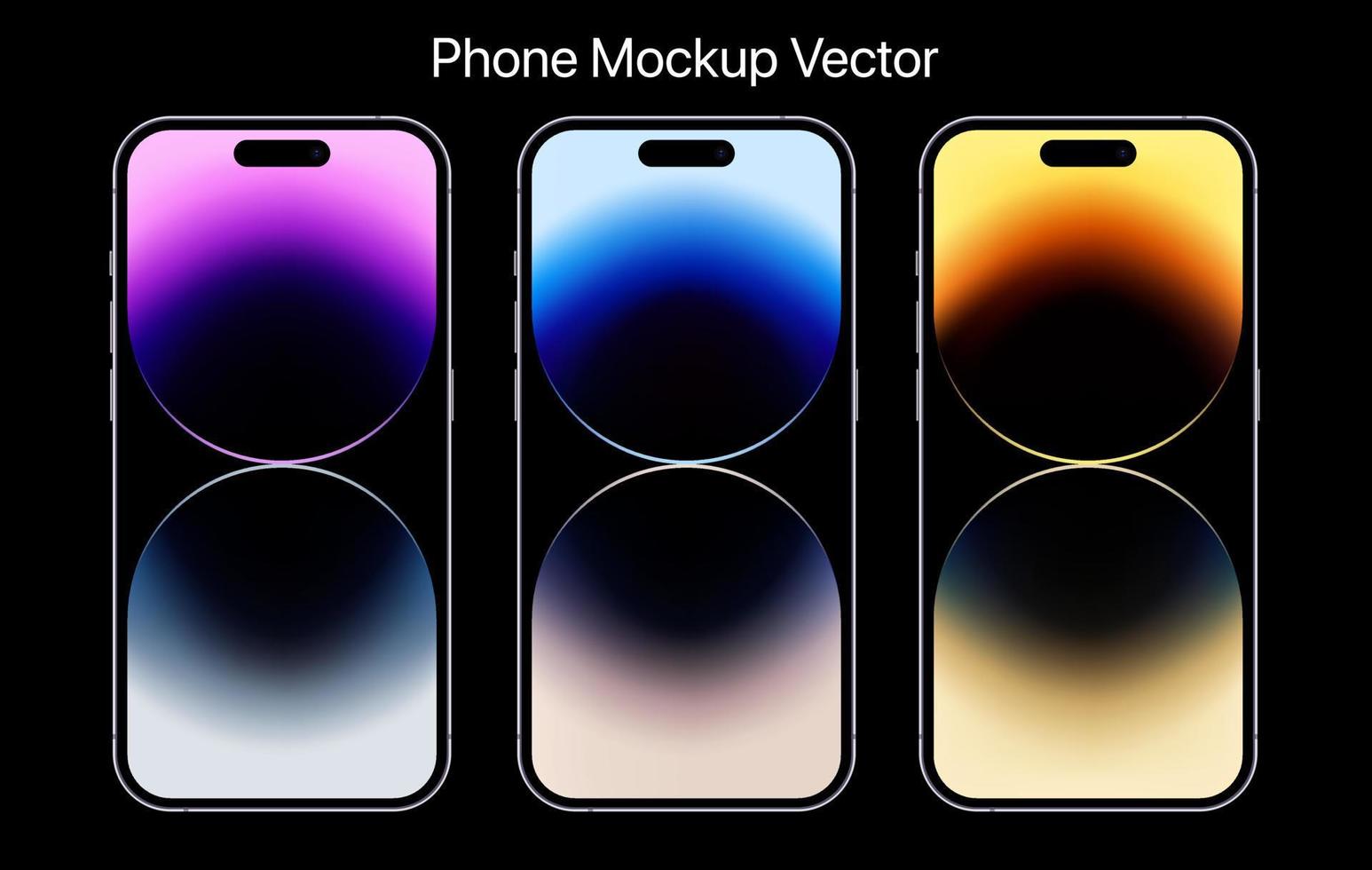 Phone pro mockup smartphone mobile vector illustration isolated on background with a blank screen