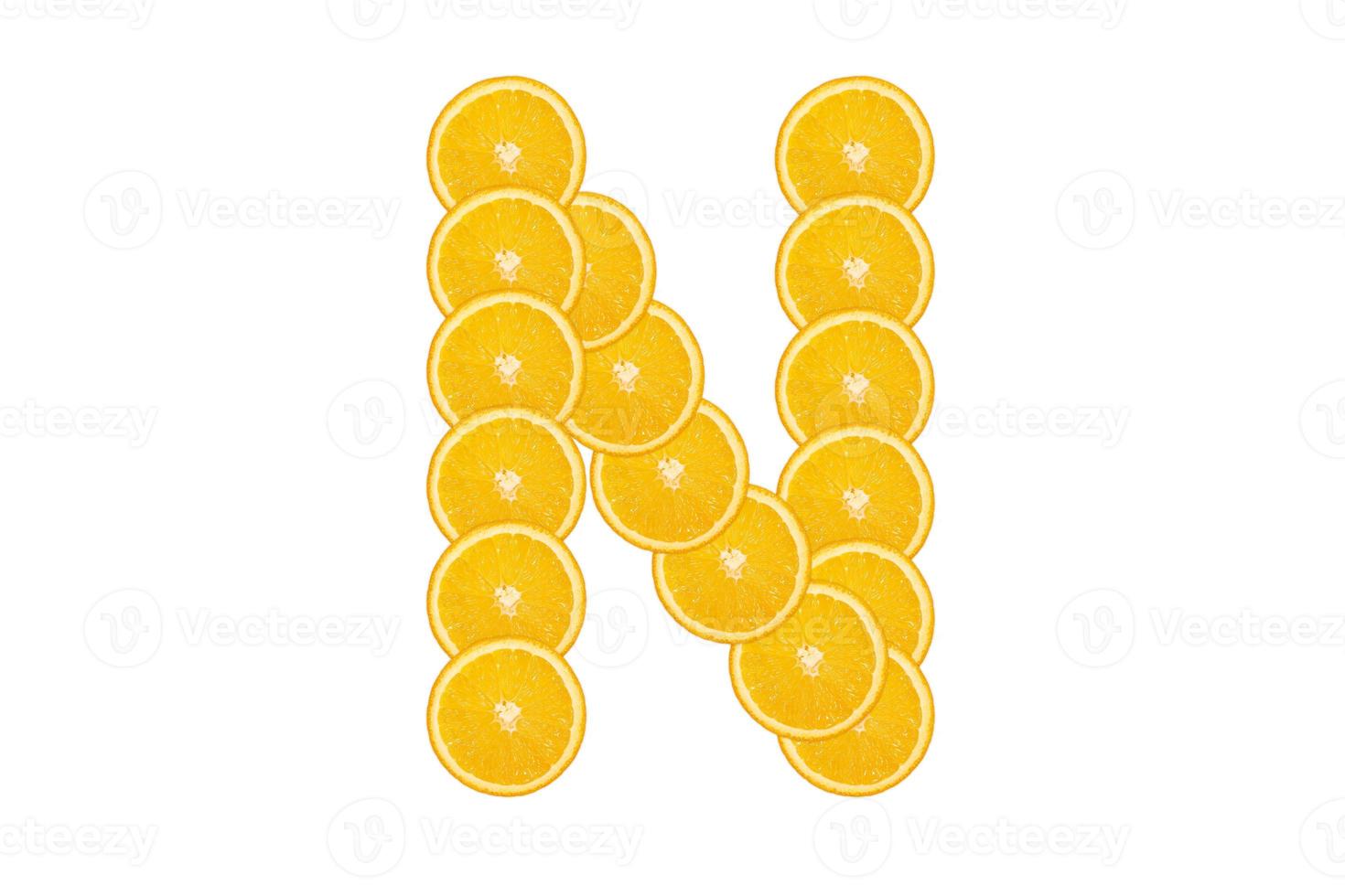 Orange alphabet - letter N photo