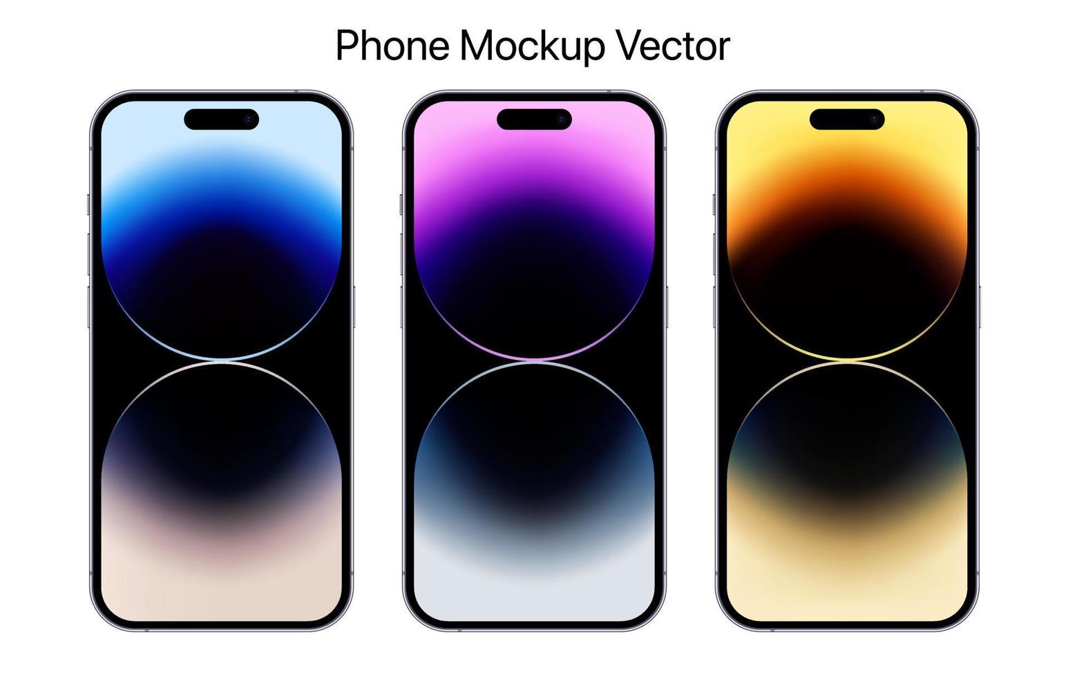 Phone pro mockup smartphone mobile vector illustration isolated on background with a blank screen