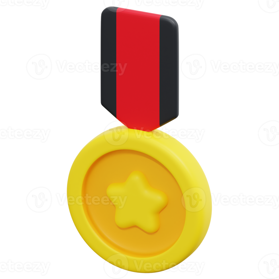 medal 3d render icon illustration png