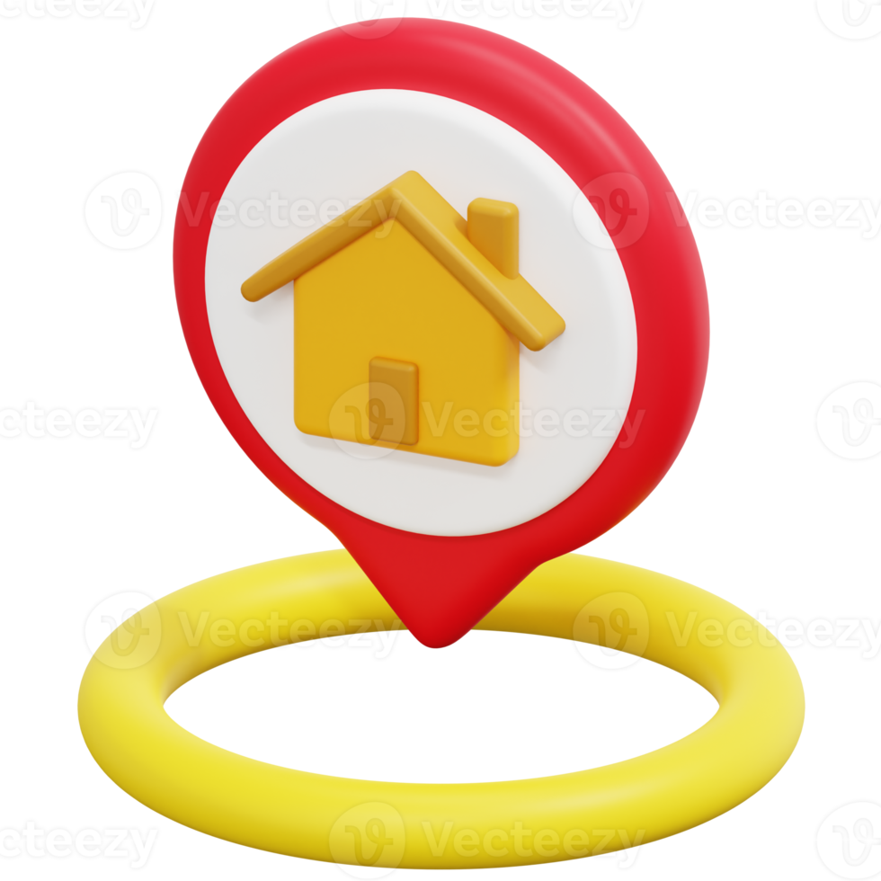 house 3d render icon illustration png