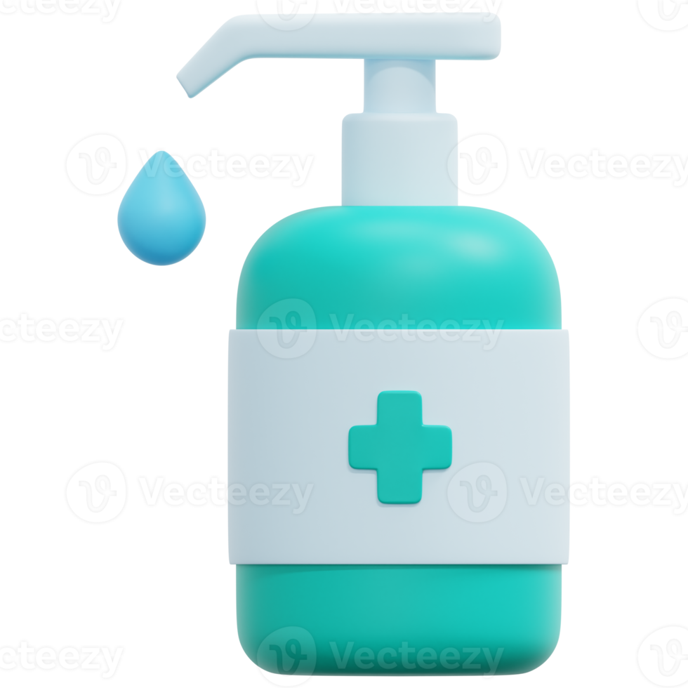 hand sanitizer 3d render icon illustration png