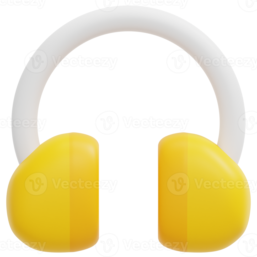 headphones 3d render icon illustration png