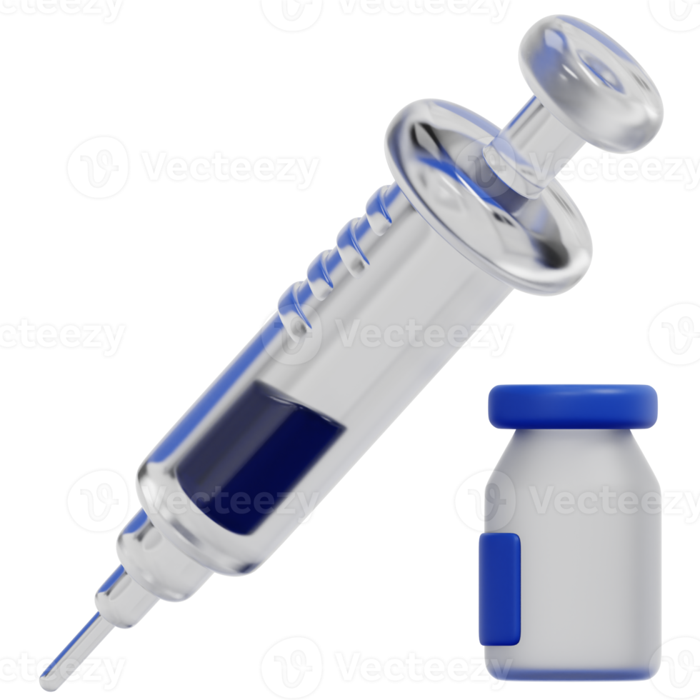 illustration de l'icône de rendu 3d du vaccin png