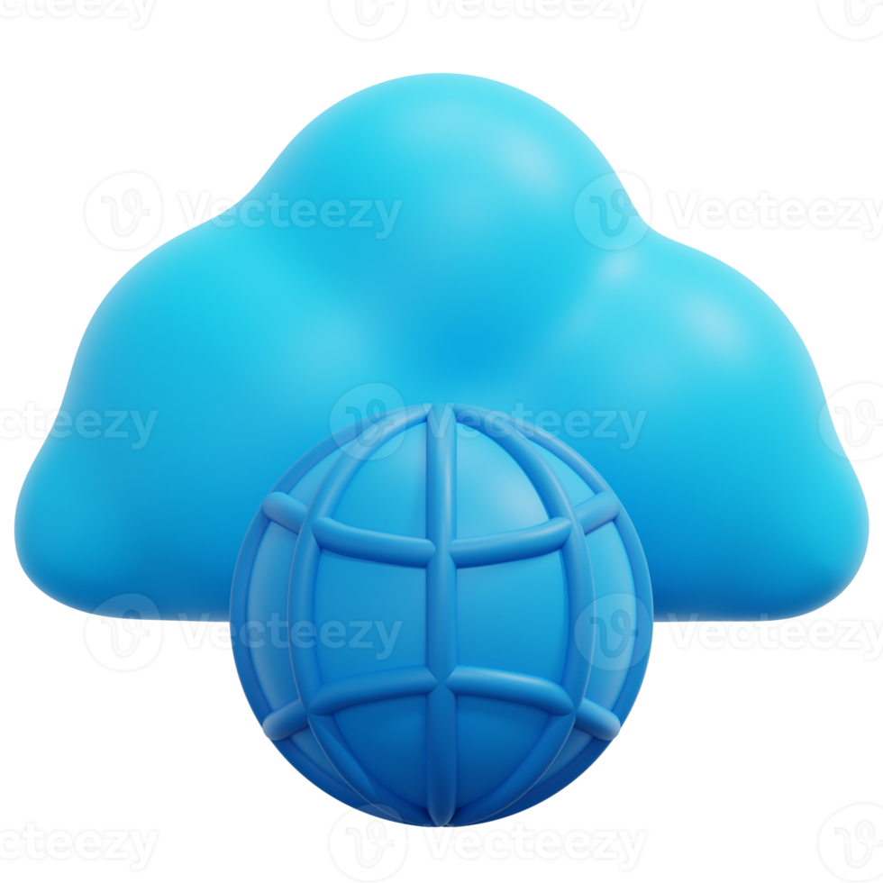 cloud network 3d render icon illustration png