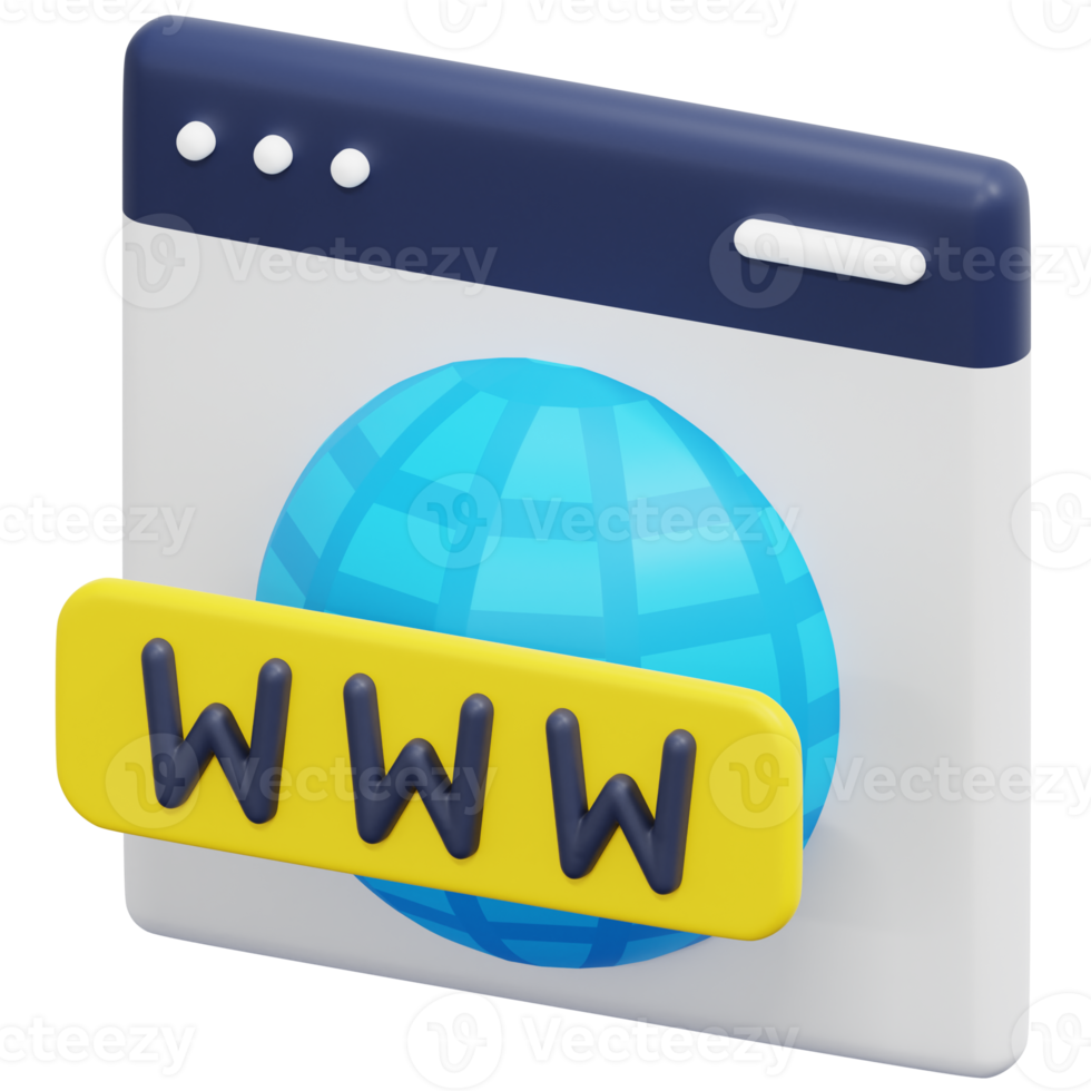 domain 3d render icon illustration png