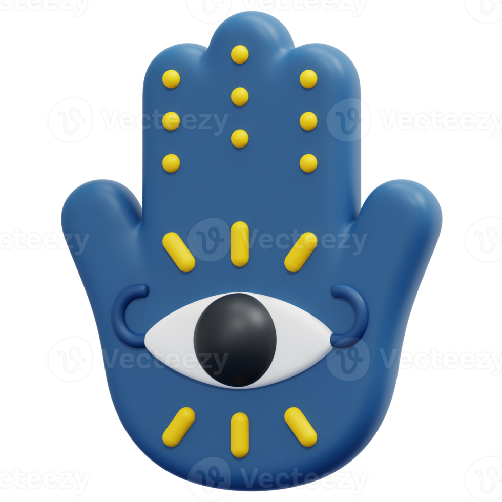 hamsa 3d render icono ilustración png