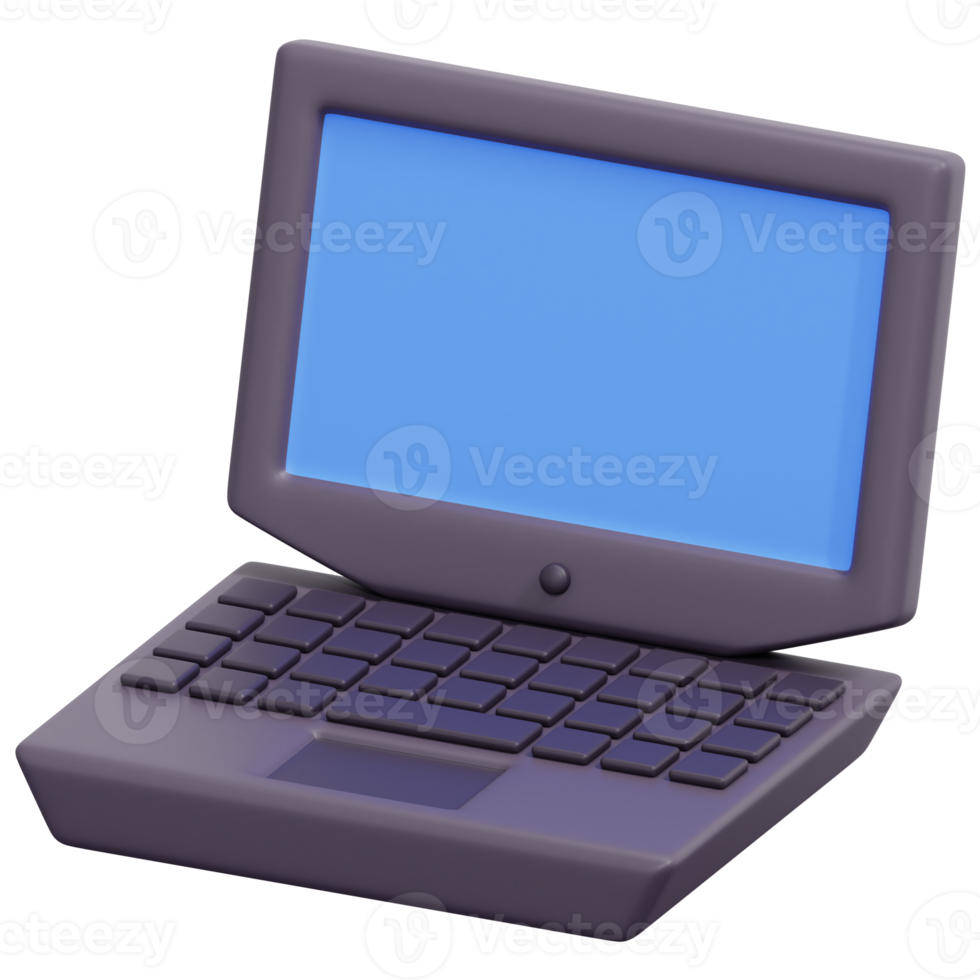 laptop computer 3d render icon illustration png