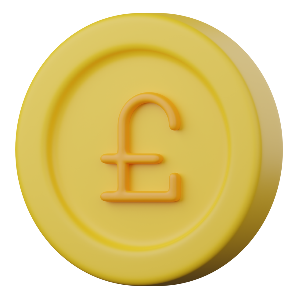 libra, moneda, 3d, icono png