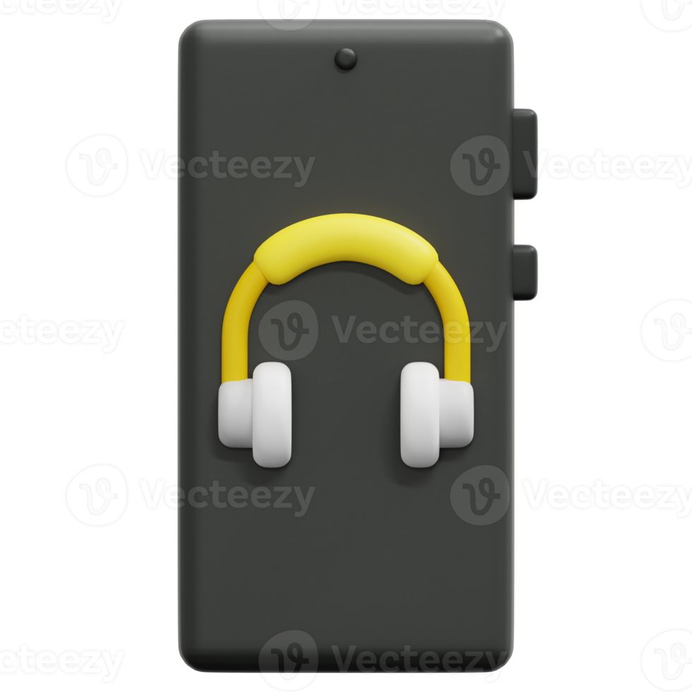 headphones 3d render icon illustration png