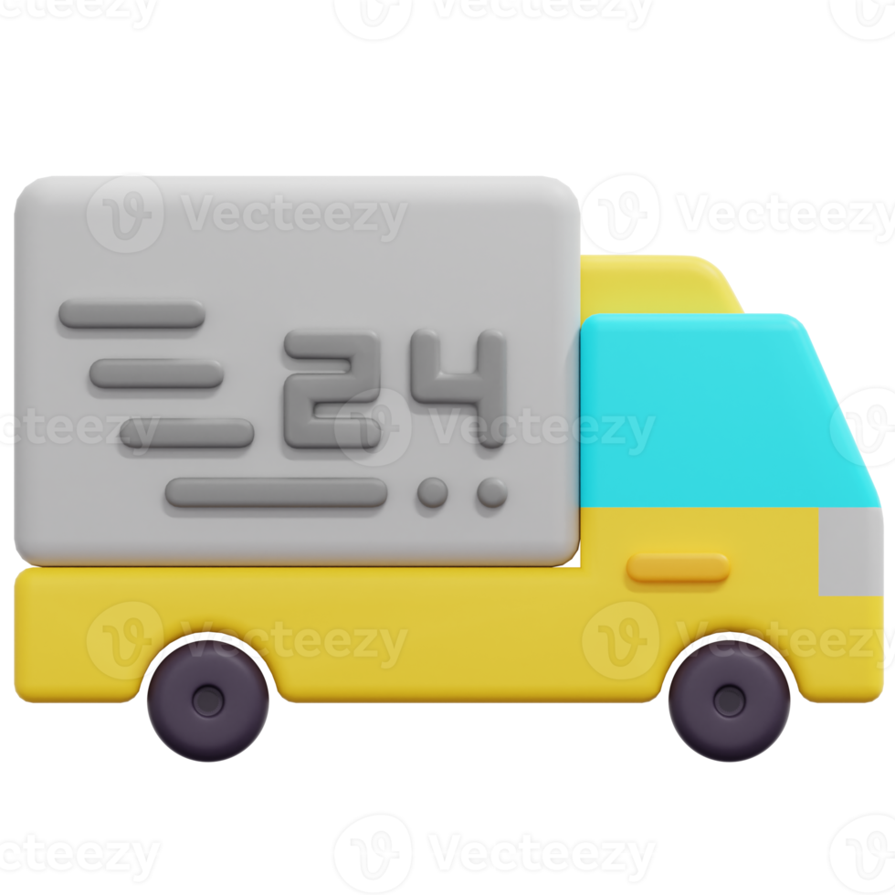 delivery car 3d render icon illustration png