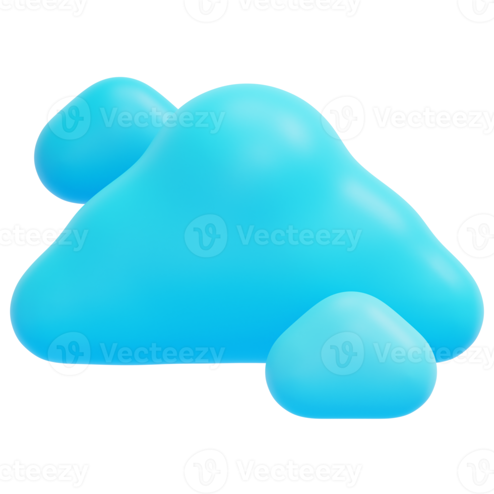 cloud 3d render icon illustration png