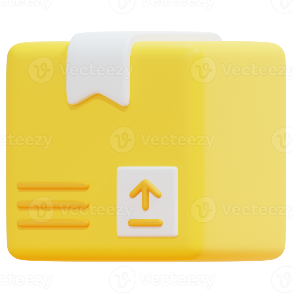 box 3d render icon illustration png