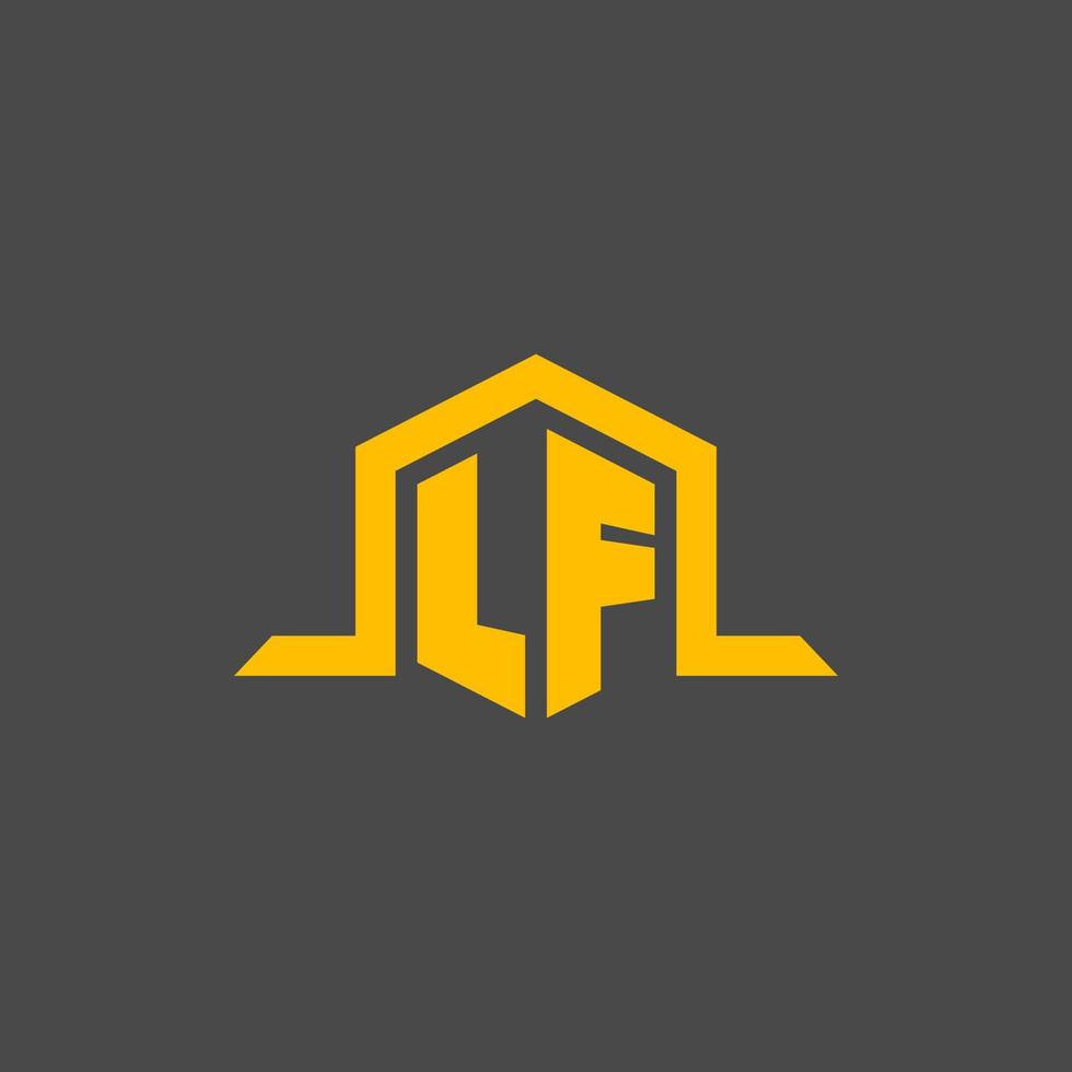 logotipo inicial del monograma lf con diseño de estilo hexagonal vector